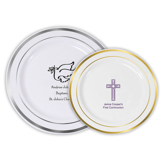 Design Your Own Christian Celebration Premium Banded Plastic Plates